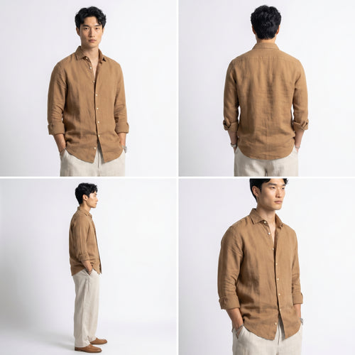 BROWN LINEN SHIRT