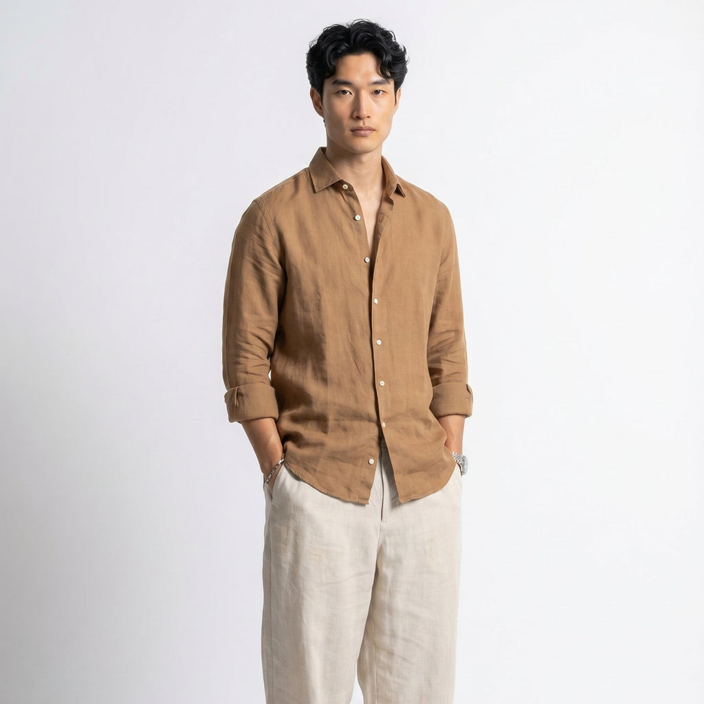 BROWN LINEN SHIRT