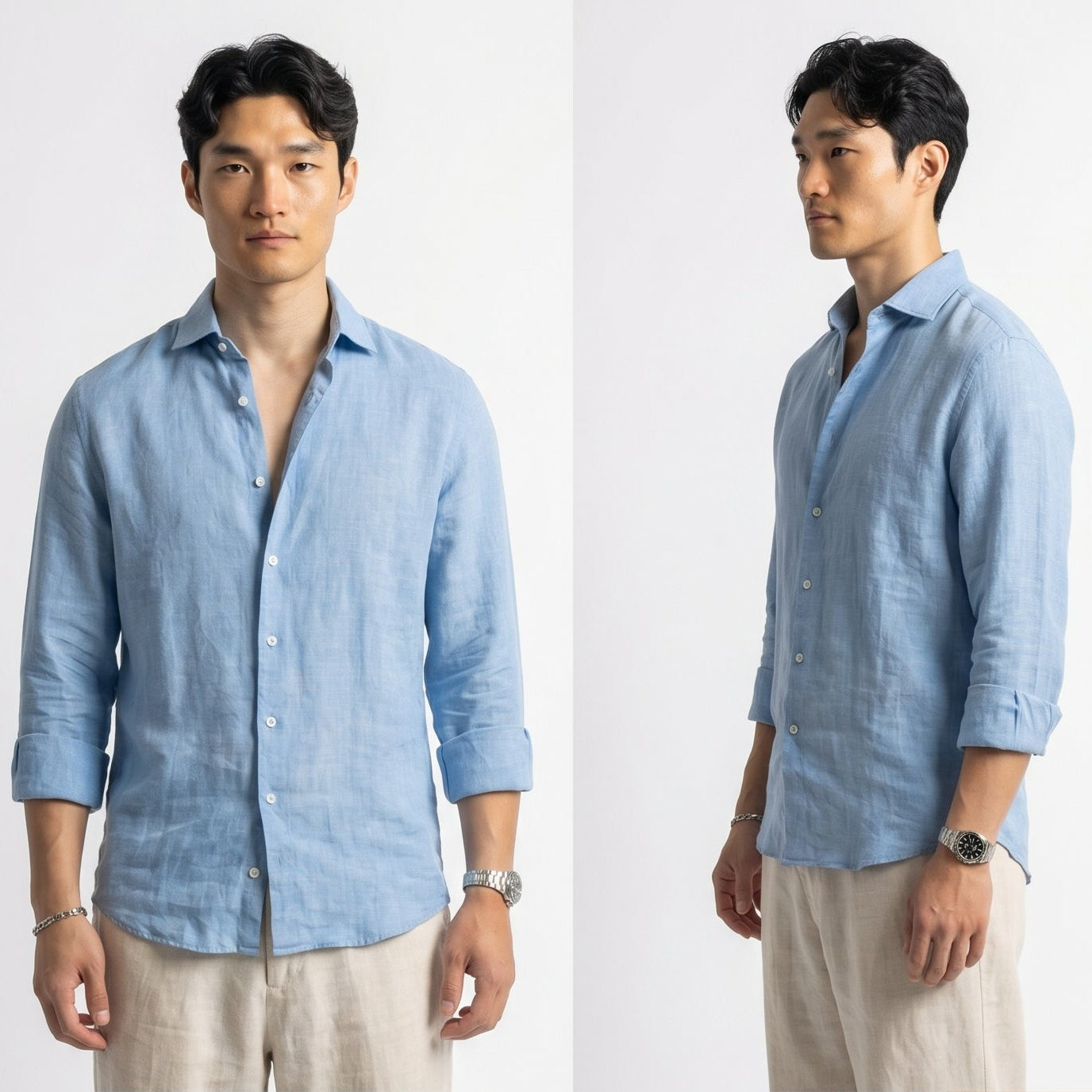 SKY BLUE LINEN SHIRT